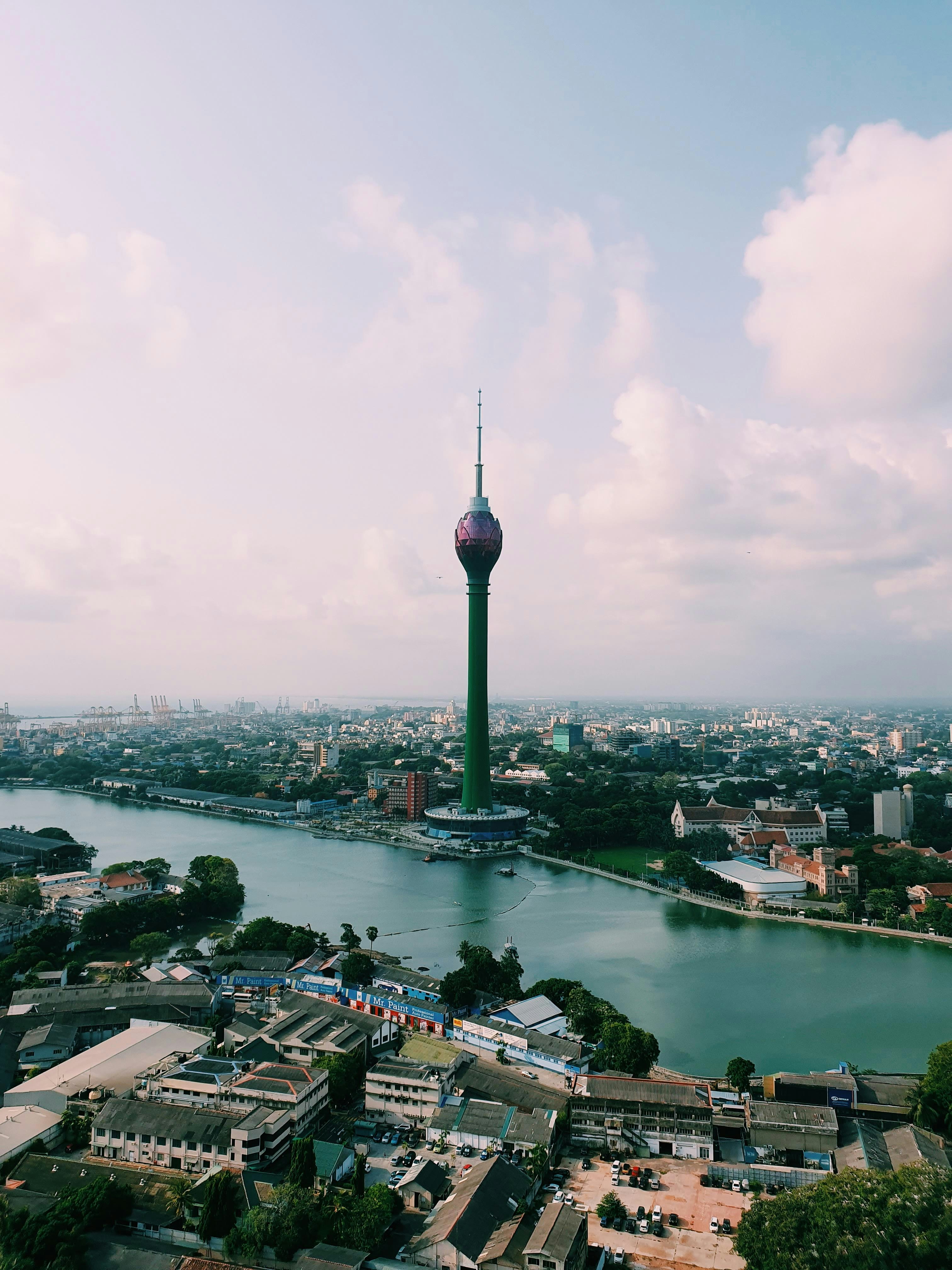 Lotus Tower lighting up the Colombo skyline