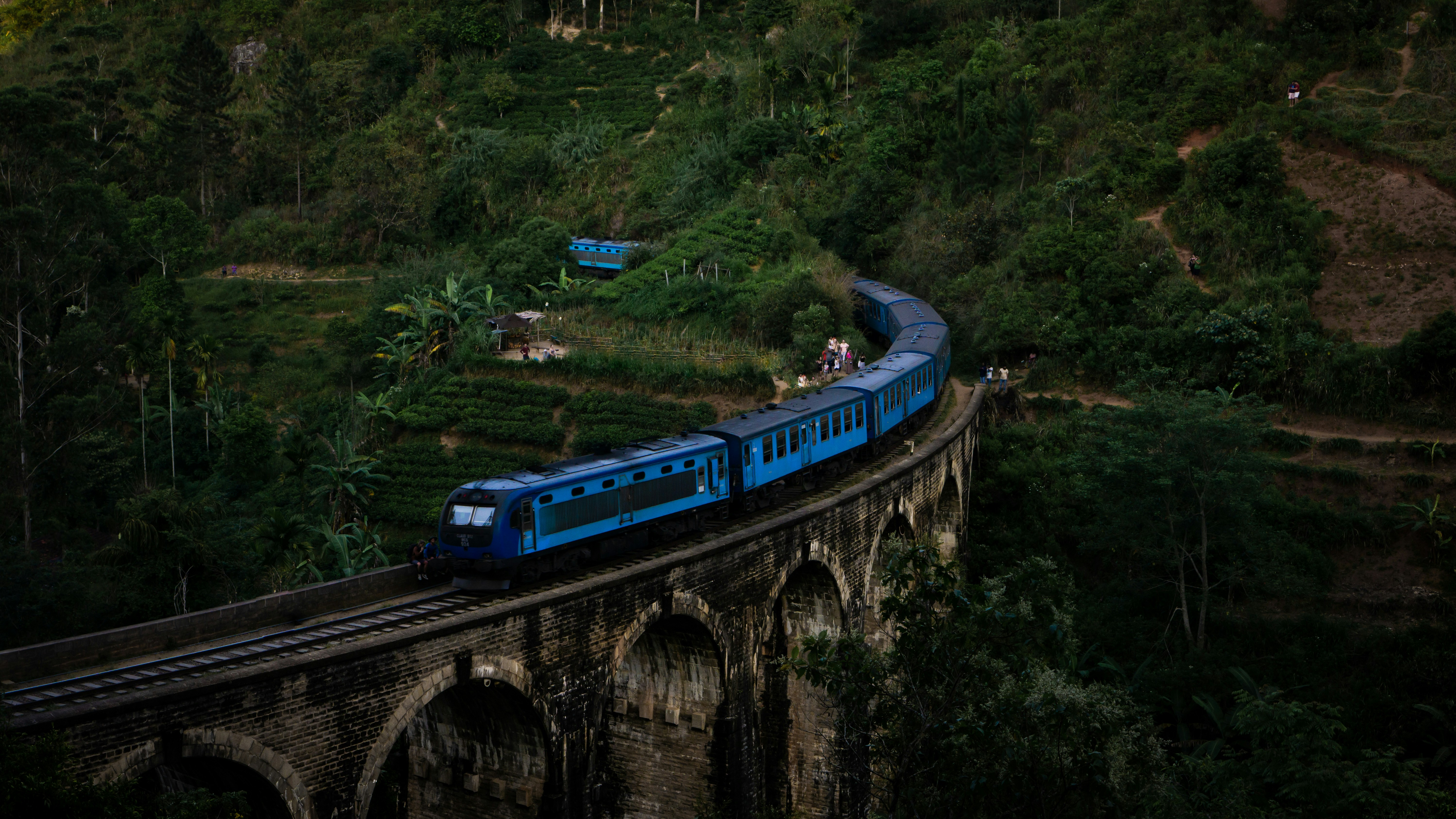 Hill country train from above