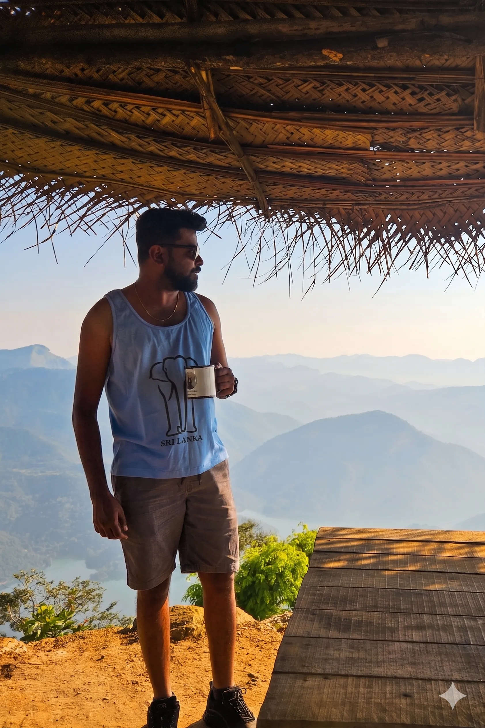 Dhanuka taking in a hill-country viewpoint in Sri Lanka