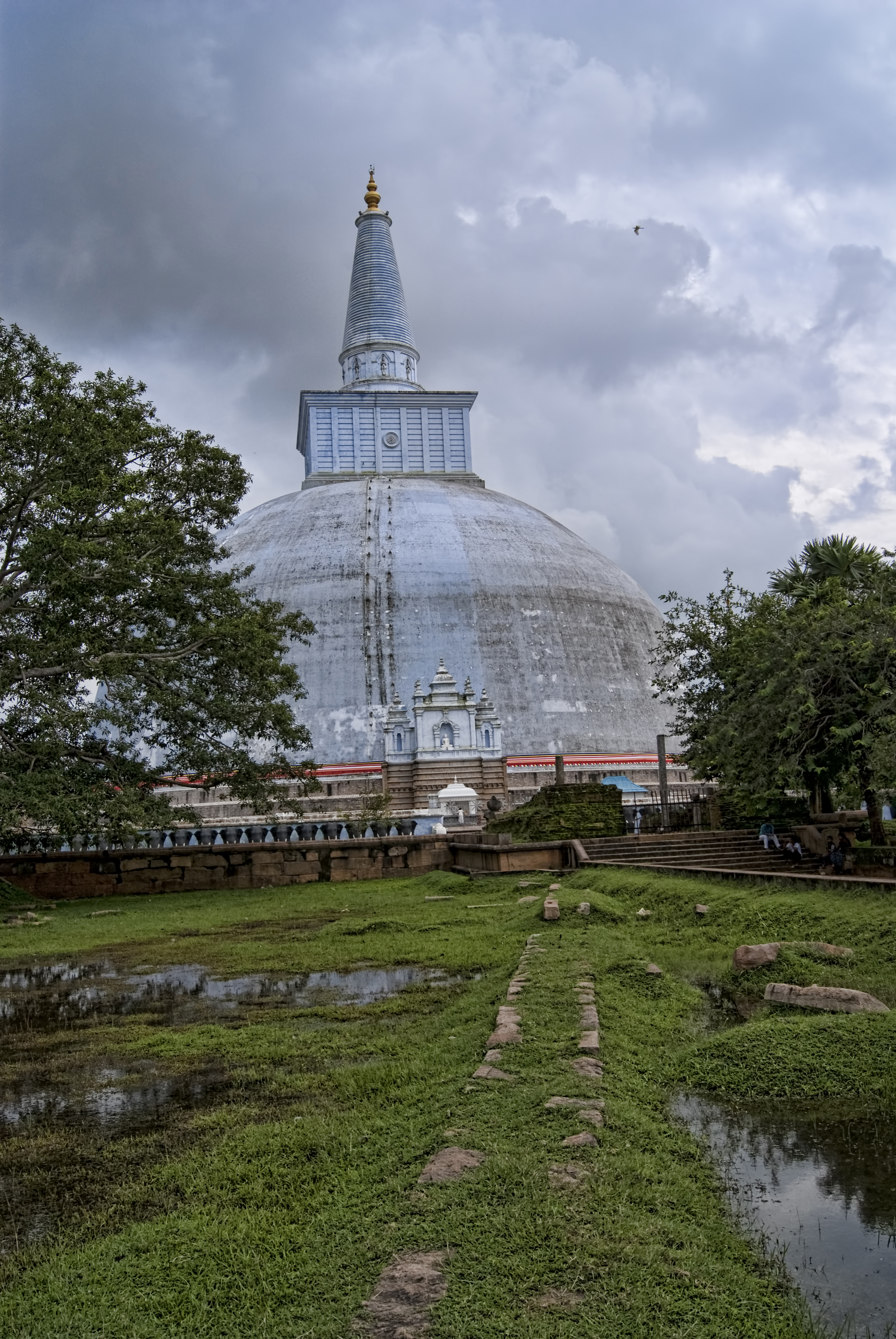 The great white dome of Ruwanwelisaya stupa at Anuradhapura