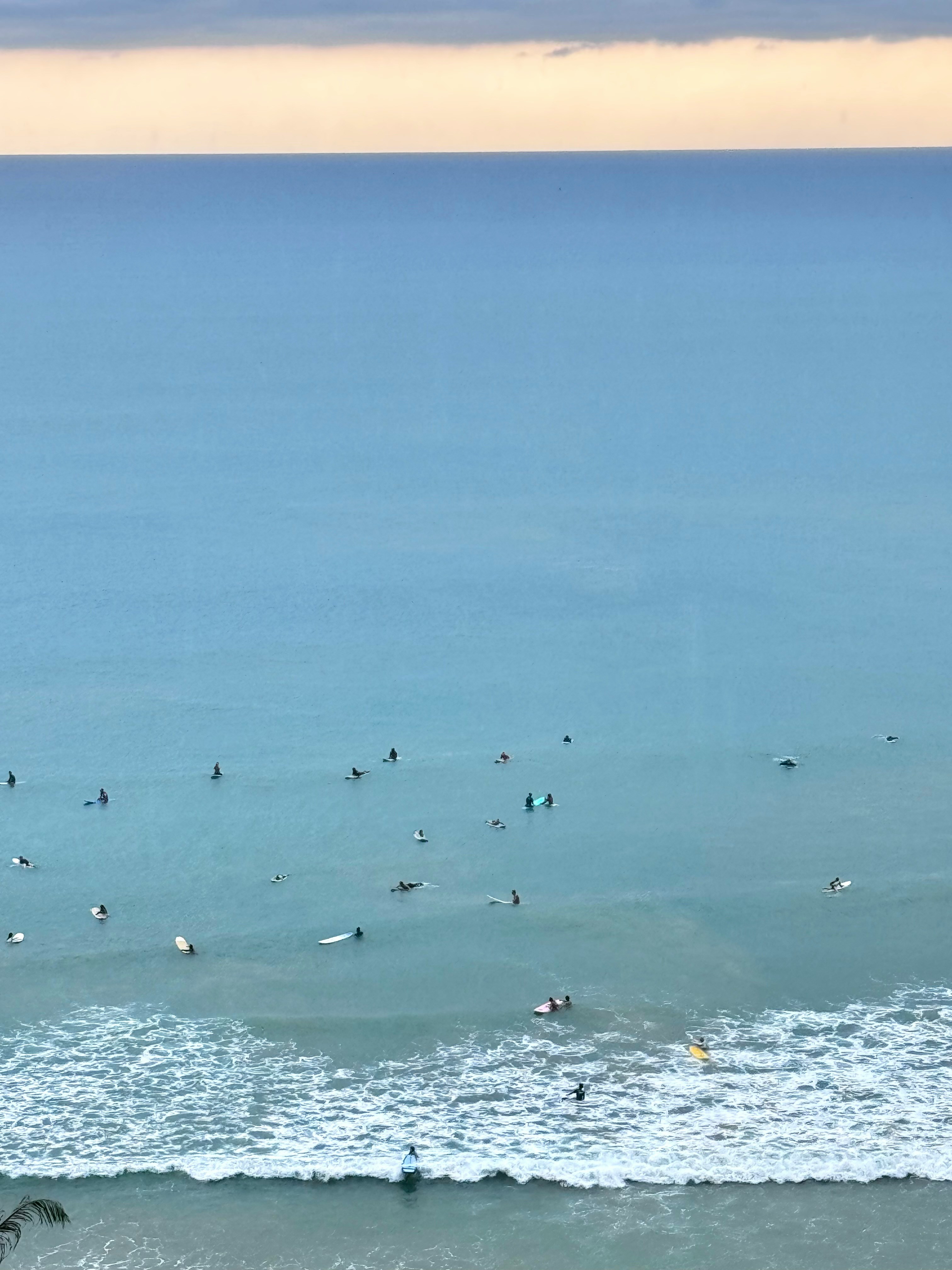 Surfers paddling out at Arugam Bay