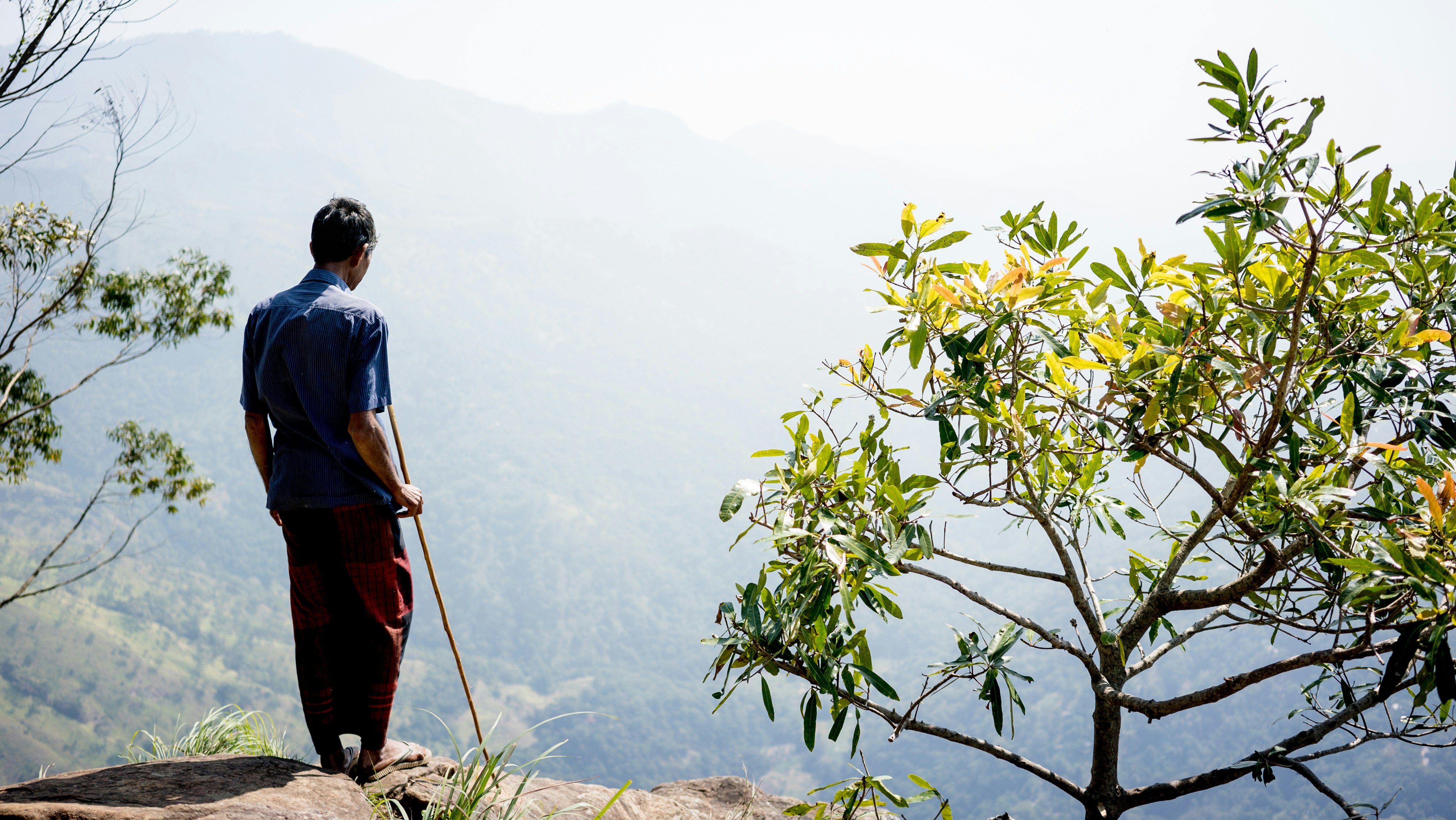Hiker on the cliffs of Ella Rock, Sri Lanka