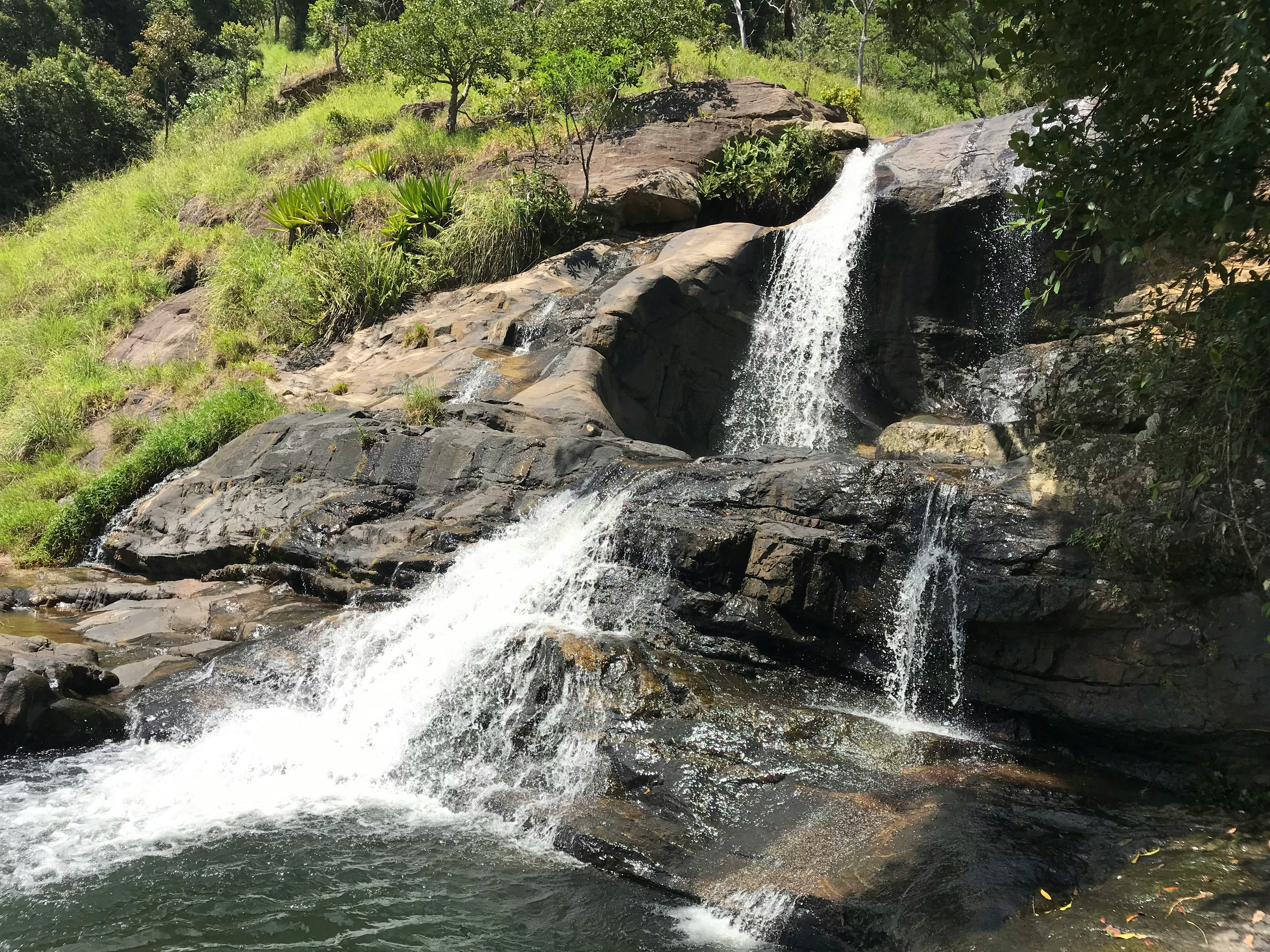 Multi-tier waterfall in the Sri Lankan hill country