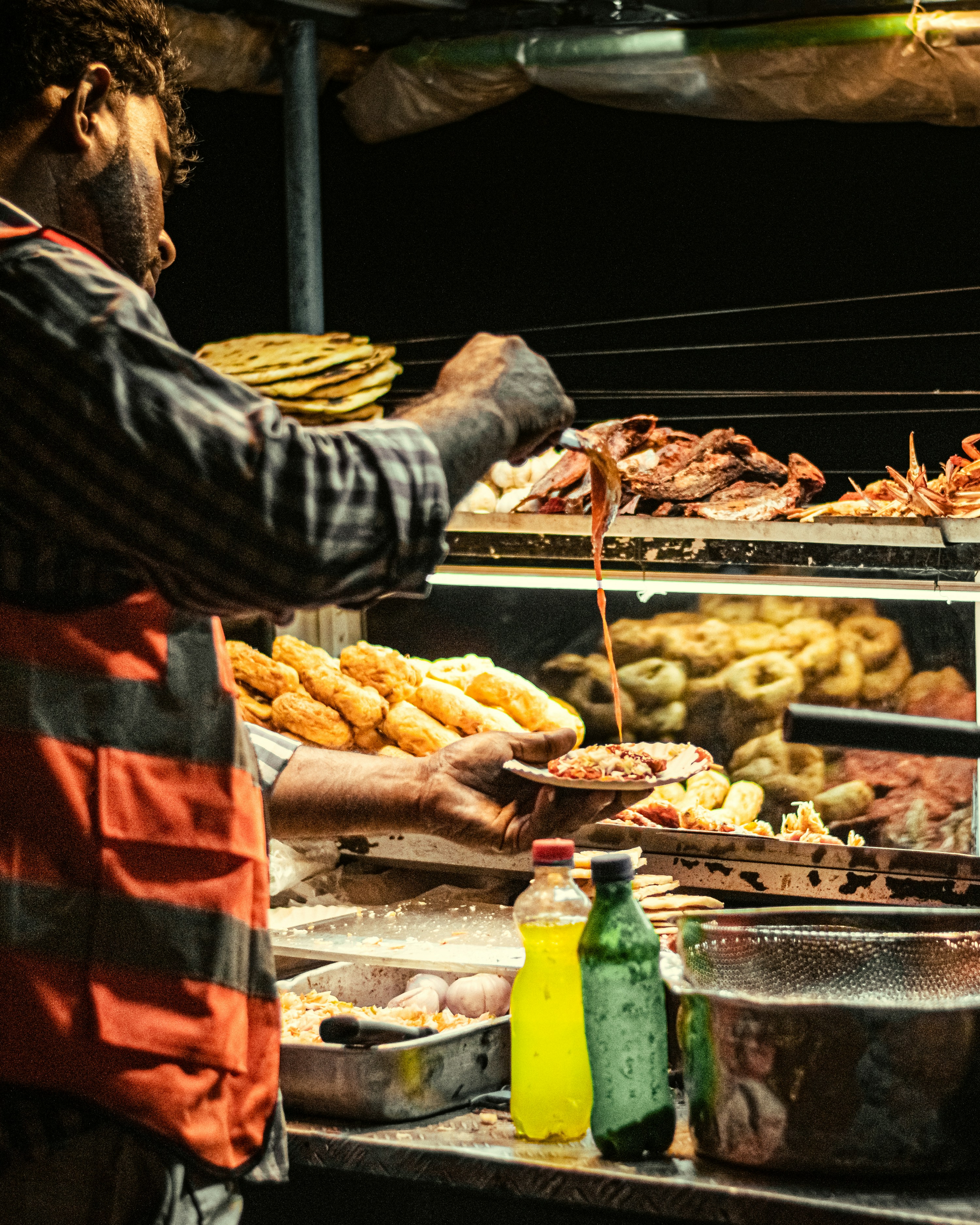 Sri Lankan street food at a coastal market
