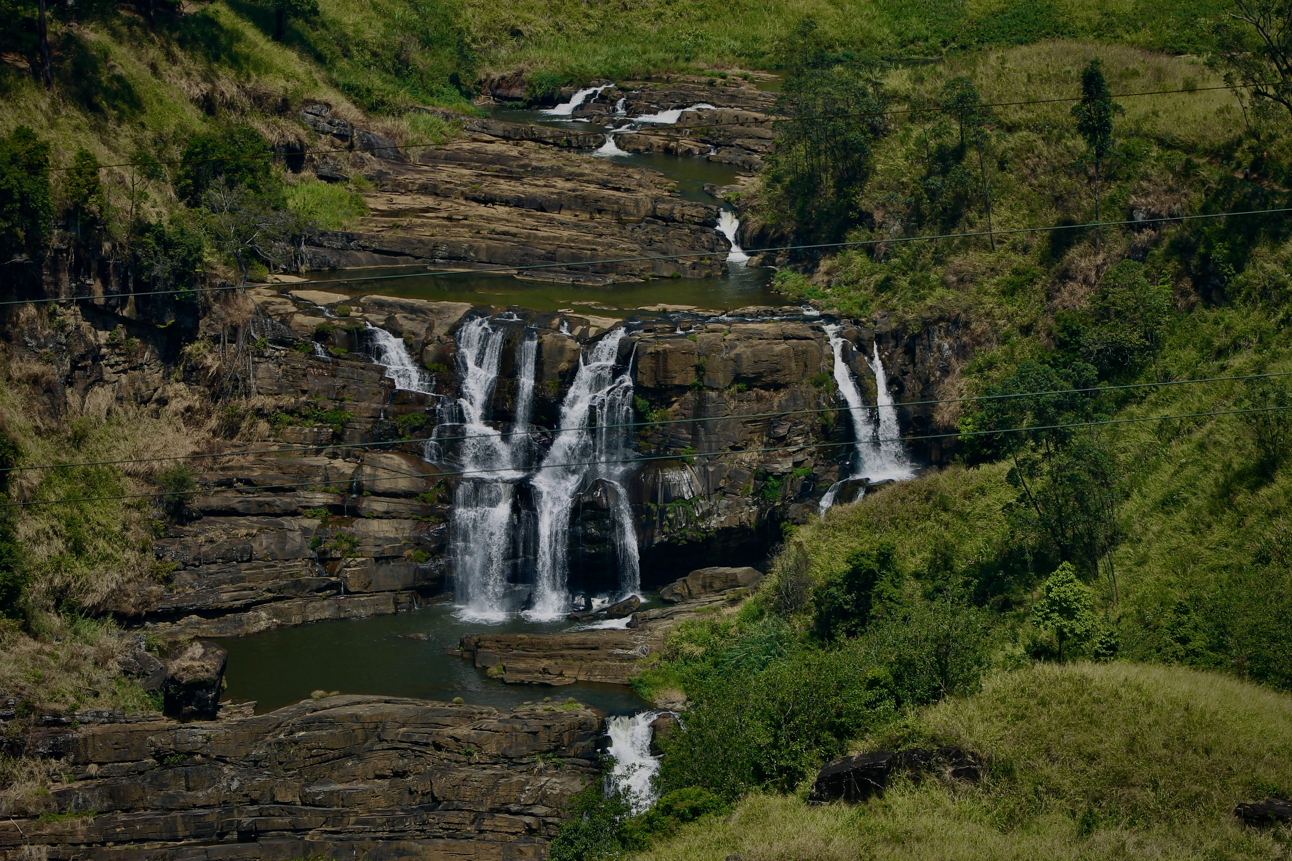 Highland waterfall in Sri Lanka