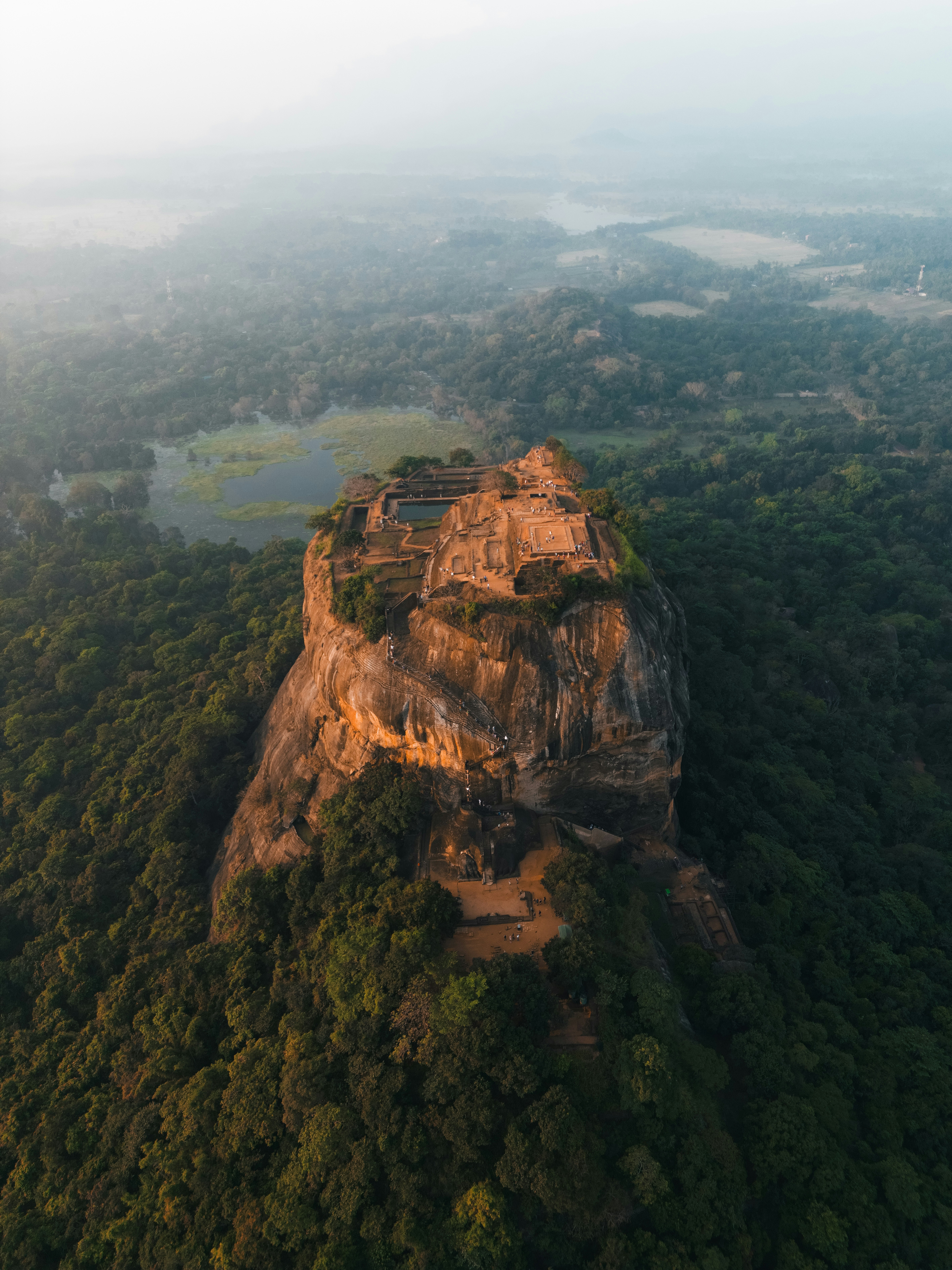 Aerial view of Sigiriya rock fortress, Sri Lanka